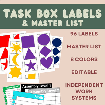 Photo Keeper Task Card Labels (EDITABLE) by Peach Math