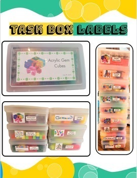 Preview of Task Box Labels- No toys included