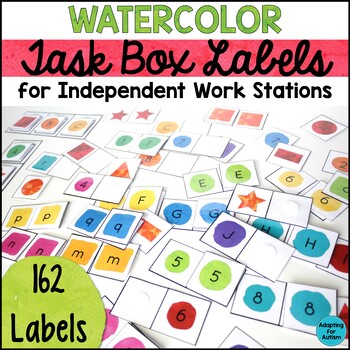 Preview of Special Education Task Box Labels for Independent Work Stations