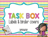 Task Box Storage Case Labels and Binder Recording Sheet Covers