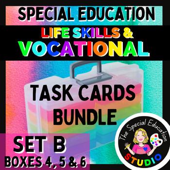 Preview of Task Boxes Special Education Bundle Life Skills /Vocational Activities Set B