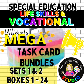 Preview of Task Boxes Special Education Bundle Life Skills Vocational SETS 1 & 2 Centers