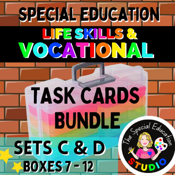 Preview of Task Boxes Special Education Bundle Life Skills Vocational Sets C & D SPED ED