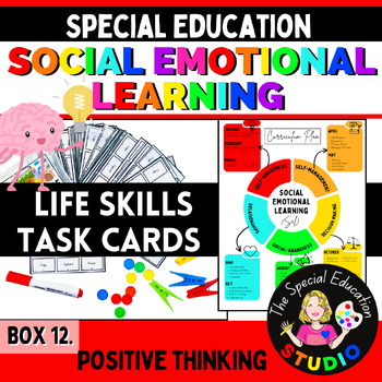 Preview of Task Boxes Special Education SEL Task Cards Life Skills Autism Positive Thinking
