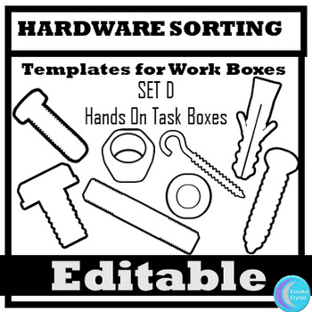 Preview of Task Boxes Special Education Sorting Editable templates