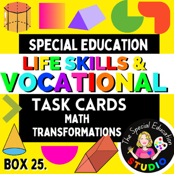Preview of Task Boxes Special Education, Vocational Life Skills Math Transformations MATHS