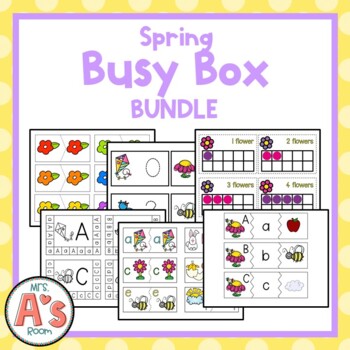 Preview of Spring Task Boxes - Fine Motor Skills, Letters, Numbers, Colors & More