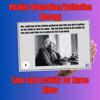 Preview of Task Card Activity Reality Orientation Validation Therapy for Nurse Aides (CNAs)