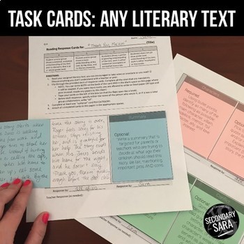 Preview of Task Card Activity for Literature: Apply to ANY Novel or Short Story!