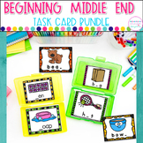 Beginning Middle and End Sounds Task Card Bundle - Kinderg