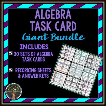 Preview of Task Card Bundle: 30 Algebra Task Card Sets