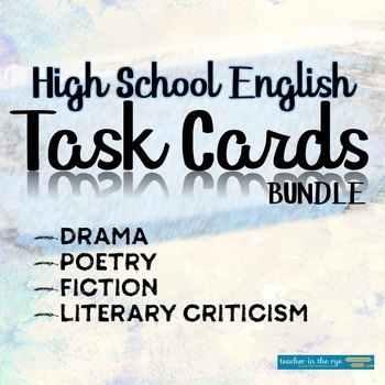 Preview of ELA Task Card Bundle for High School Fiction Poetry Drama and Literary Criticism