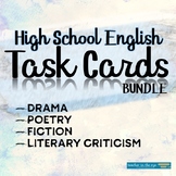 ELA Task Card Bundle for High School Fiction Poetry Drama 