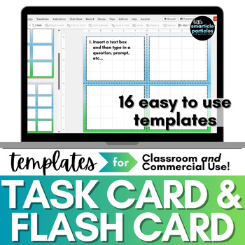 Preview of Task Card and Flashcard Templates for Personal & Commercial Use - Editable