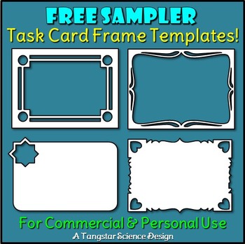 Preview of Task Card Frame Templates - Four Free Samplers {Commercial Use Okay}