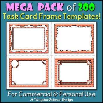 Preview of Task Card Frame Templates - MEGA PACK - 200 Templates {Commercial Use Okay}
