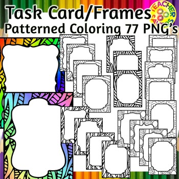 Preview of Task Card, Frames or Product Borders Patterned Coloring