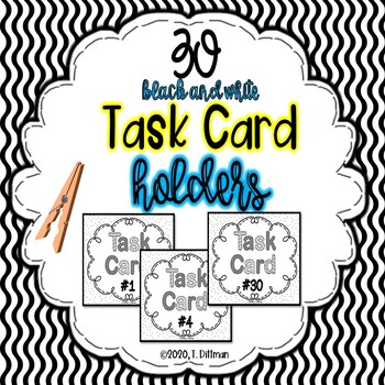 Preview of Task Card Holders Black and White