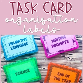 Task Card Storage Organization Labels (Fits into 4x6 Photo Case) *EDITABLE!*