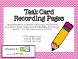 Task Card Recording Sheet