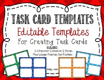Preview of Task Card Template EDITABLE for DIY Task Card Stations
