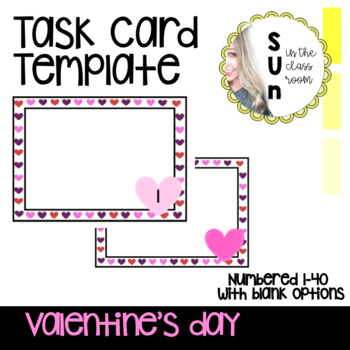 Preview of Task Card Template Valentine's Day (Commercial Use)