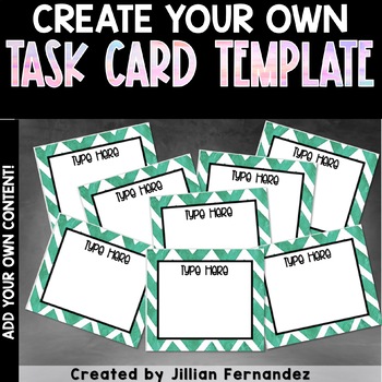 Preview of Task Card Template - Green Chevron