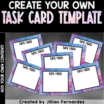 Preview of Task Card Template - Purple Watercolor