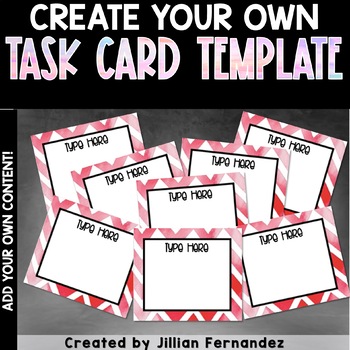 Preview of Task Card Template - Red Watercolor Chevron