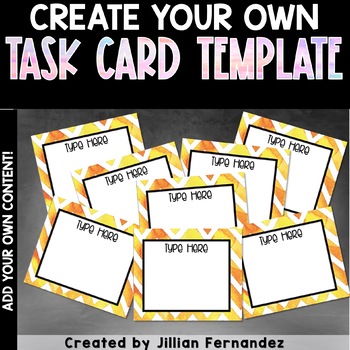Preview of Task Card Template - Yellow and Orange Chevron