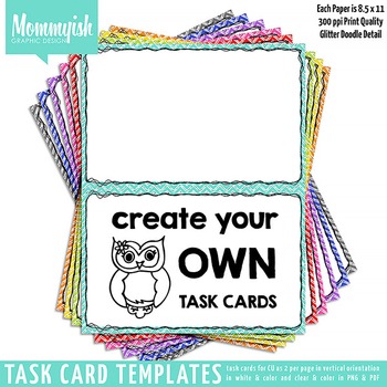 Preview of Task Card Templates #1 - 2x1 Vertical – Rainbow Chevrons