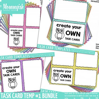 Preview of Task Card Templates #1 - Huge Bundle – Rainbow Chevrons