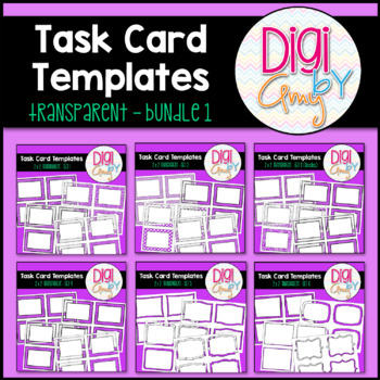 Preview of Task Card Templates 2 x 2 Clip Art Transparent Bundle 1