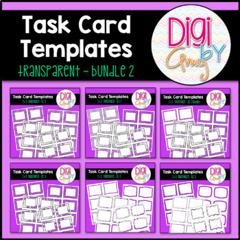 Preview of Task Card Templates 2 x 3 Clip Art Transparent Bundle 2