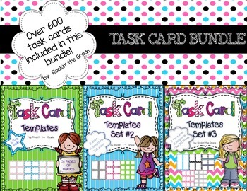 Preview of Task Card Templates Sets 1-3 **BUNDLE** Workstation/ Classroom Decor