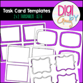Task Card Templates Clip Art Transparent 2 x 2 Set 6
