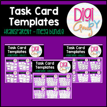 Preview of Task Card Templates Clip Art Transparent Set Mega BUNDLE