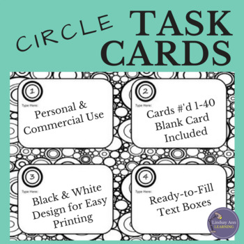 Preview of EDITABLE Black and White Task Card Template, Concentric Circles