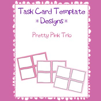 Preview of Task Card Templates Design-Pretty Pink