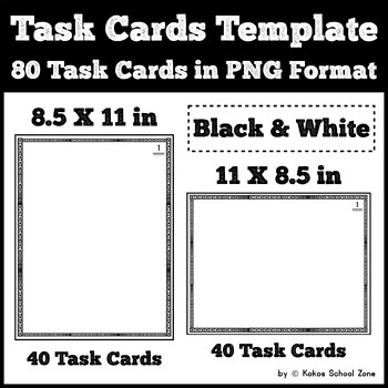 Preview of Task Card Templates - Editable! {80 Task Cards}