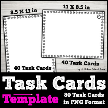 Preview of Task Card Templates - Editable! {80 Task Cards}