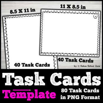 Preview of Task Card Templates - Editable! {80 Task Cards}