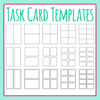 Preview of Task Card Templates / Flash Card Templates Business Card Clip Art Commercial Use