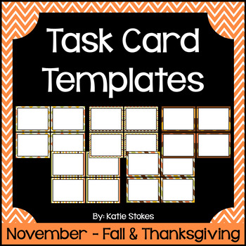Preview of Fall & Thanksgiving Task Card Templates