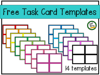 Preview of Task Card Templates - Rainbow colors