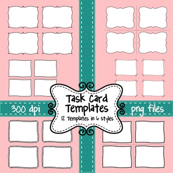 Preview of Task Card Templates - Set of 12 Frames/Borders to Overlay