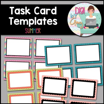 Preview of Task Card Templates Clip Art Summer