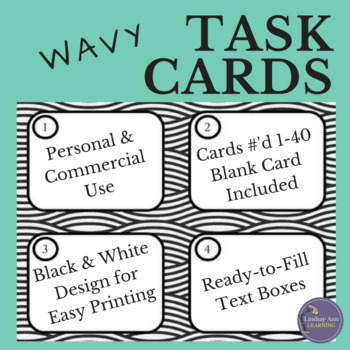 Preview of Black and White Task Card Template EDITABLE