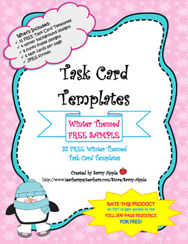 Preview of Task Card Templates - Winter Themed - FREE Sample