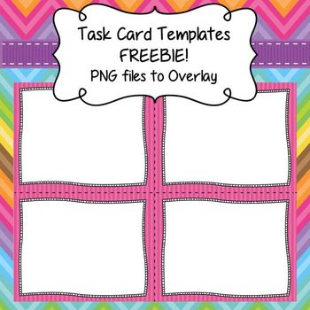 Preview of Task Card Templates FREEBIE - Frames/Borders to Overlay